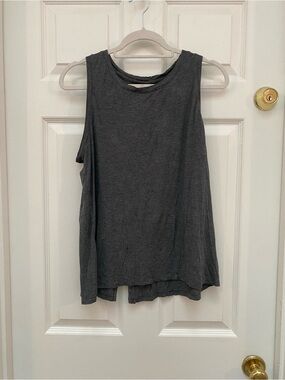 Halogen Charcoal Gray Scoop Neck Sleeveless Tank Top - Large